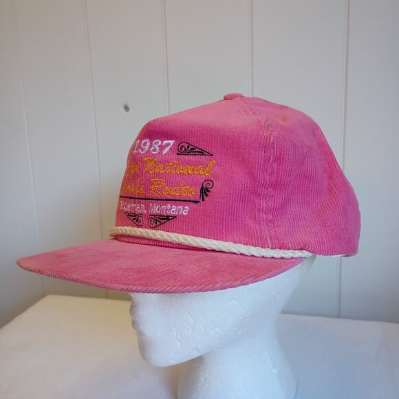 Rare Vintage 1987 College National Finals Rodeo Bozeman, Montana Pink Rope Hat main image 9